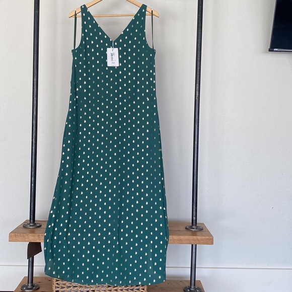 TED BAKER LONDON, Cami Metallic Dot Sleeveless High/Low Shift Dress - Picture 8 of 10